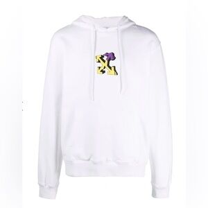 Off-White Virgil Abloh Wizard Graffiti Hoodie Sz Medium Sweatshirt in Wh…​​​​